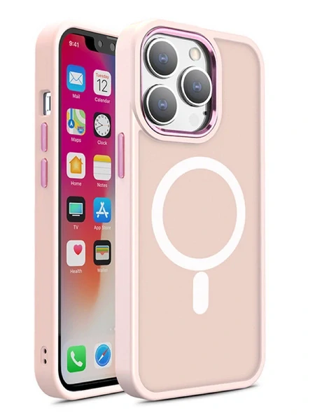  Magnetic Color Matte Case pre iPhone 15 Pro - ružová 