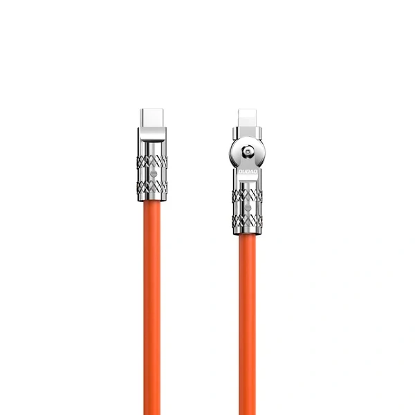Dudao L24CL USB-C - Lightning zahnutý kábel - 180° rotation 30W 1m - oranžová