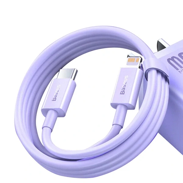 Baseus CAYS001903 Lightning - USB-C PD kábel 20W 480Mb/s 1m - fialový