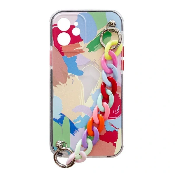 Color Chain flexibilné elastické púzdro s šnúrkou pre iPhone 13 Pro Max - multicolour