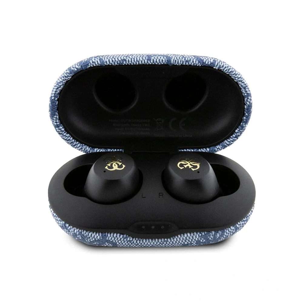 Guess - Bezdrôtové slúchadla 4G Metal (GUTWSP4EGB) - Bluetooth 5.3, TWS, ENC, IPX5, 300mAh - modré