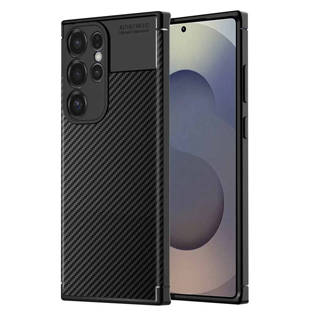Techsuit - CarbonFiber - Ochranný Kryt - Samsung Galaxy S25 Ultra - Čierny