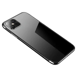 Clear Case Gel TPU Kryt s farebným rámom pre iPhone 12 Pro Max - black