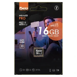 Dato - SD Karta Pro (DTTF016GUIC10) - Micro SDHC, 16GB, Class 10, Read up to 40MB/s, Write up to 10MB/s