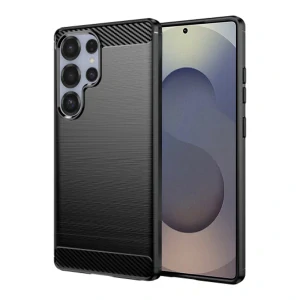 Techsuit - Carbon Silicone - Ochranný Kryt - Samsung Galaxy S25 Ultra - Čierny