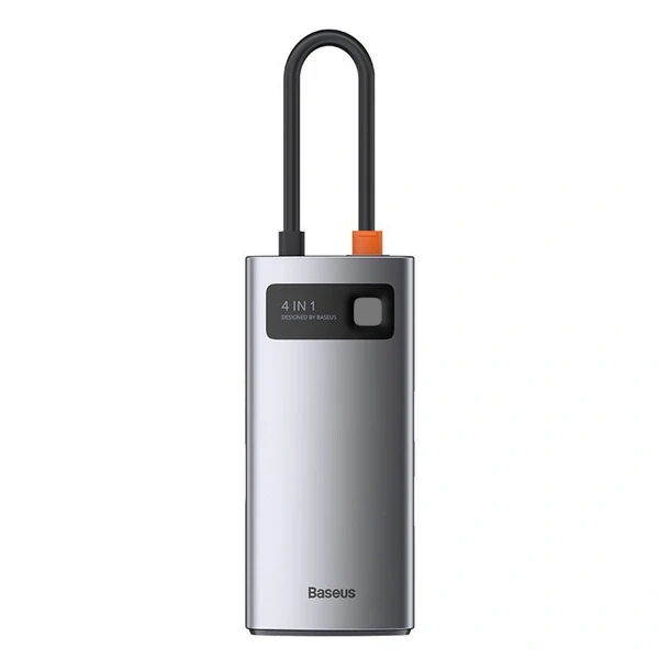 Baseus Metal Gleam 4in1 multifunknčný HUB USB Type C - USB Type C Power Delivery 100 W / HDMI 4K 30 Hz / 1x USB 3.2 Gen 1 / 1x USB 2.0 (CAHUB-CY0G)