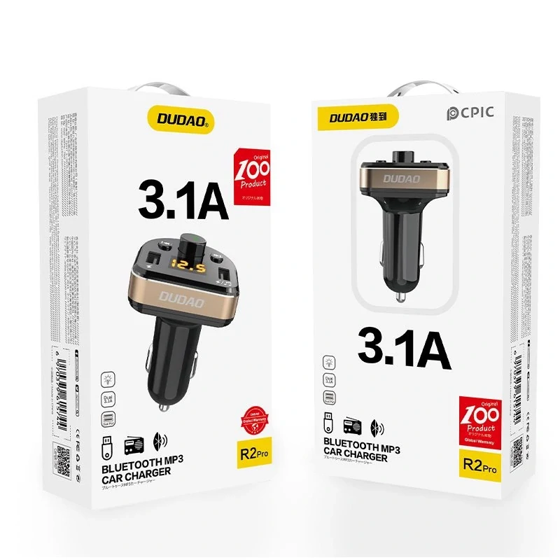 Dudao Bluetooth FM transmitter autonabíjačka MP3 3.1 A 2x USB