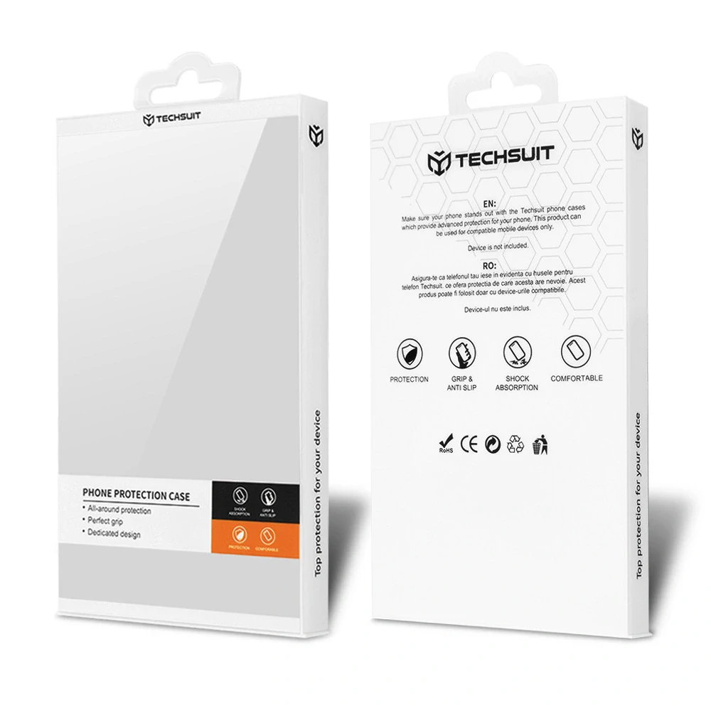 Techsuit - Carbonite FiberShell Kryt - Samsung Galaxy S25 - Red Vortex