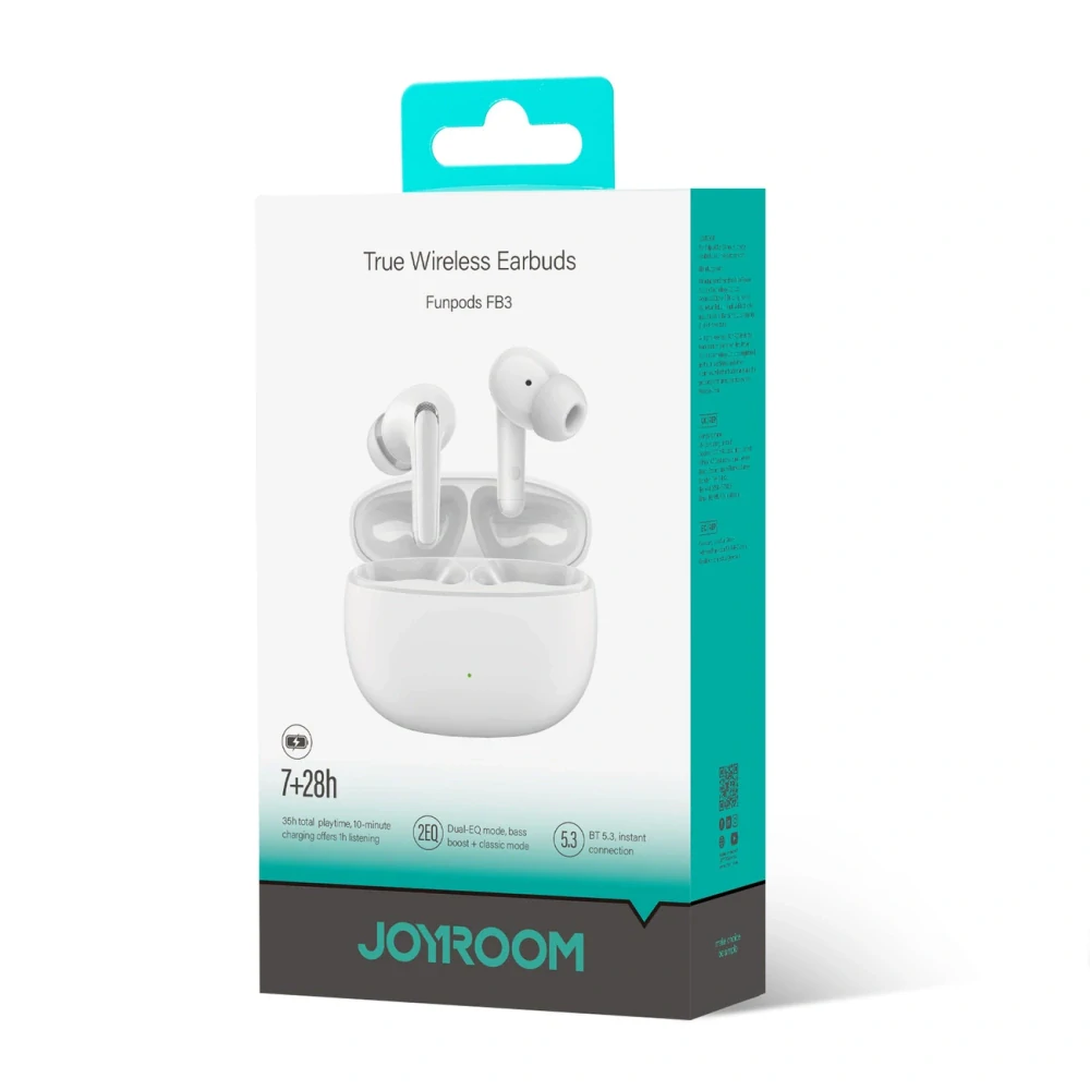 Joyroom Funpods Series JR-FB3 Bluetooth 5.3 Bezdrôtové slúchadla - biele