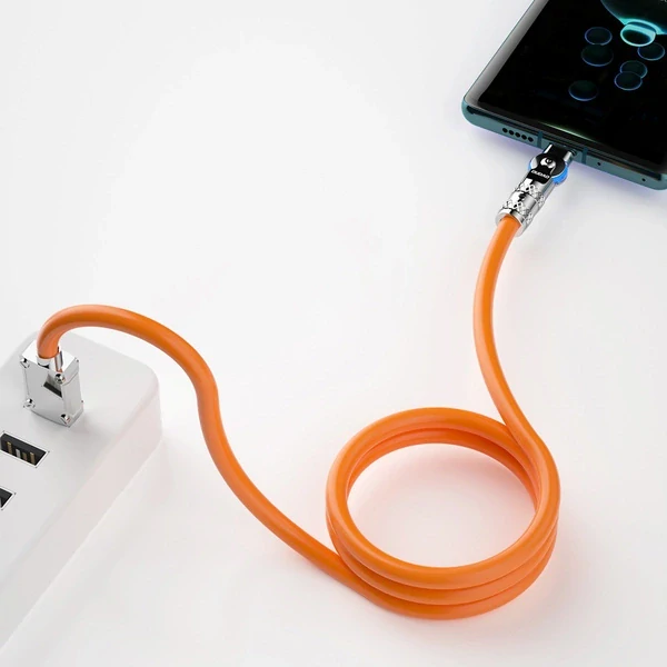 Dudao L24CL USB-C - Lightning zahnutý kábel - 180° rotation 30W 1m - oranžová