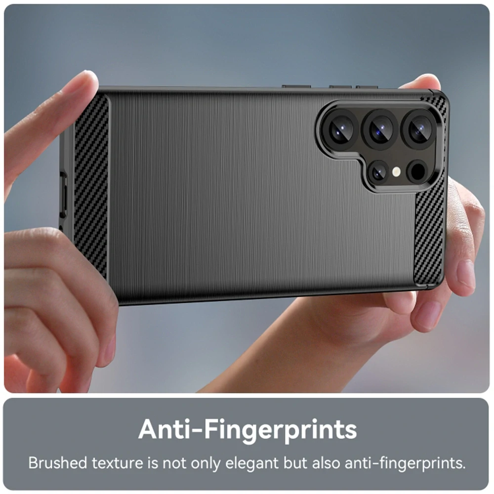 Techsuit - Carbon Silicone - Ochranný Kryt - Samsung Galaxy S25 Ultra - Čierny