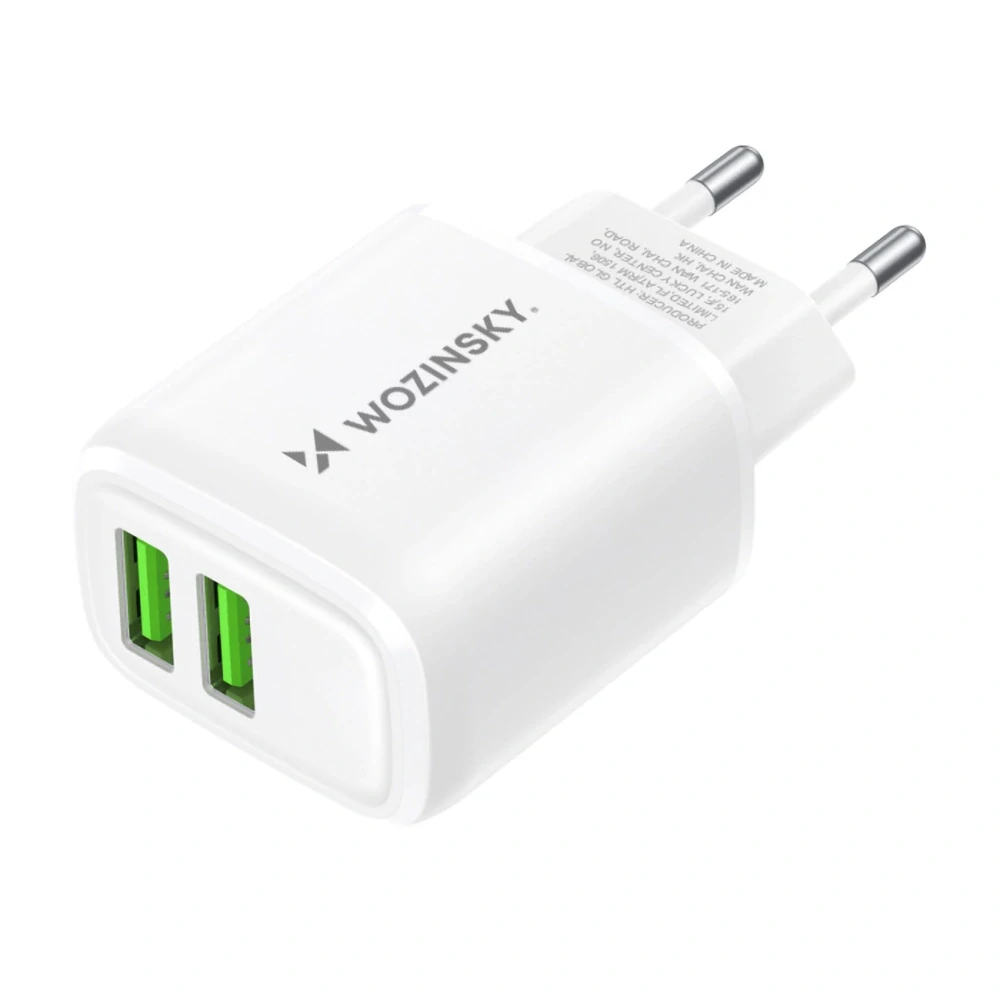 Wozinsky CUWCW 2.4A 2 x USB-A Nabíjaci adapter - biely