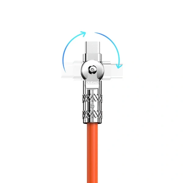 Dudao L24CL USB-C - Lightning zahnutý kábel - 180° rotation 30W 1m - oranžová