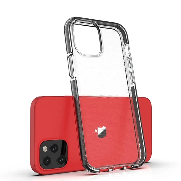 Spring Case clear TPU gélovy farebný rám pre iPhone 12 mini - ružová