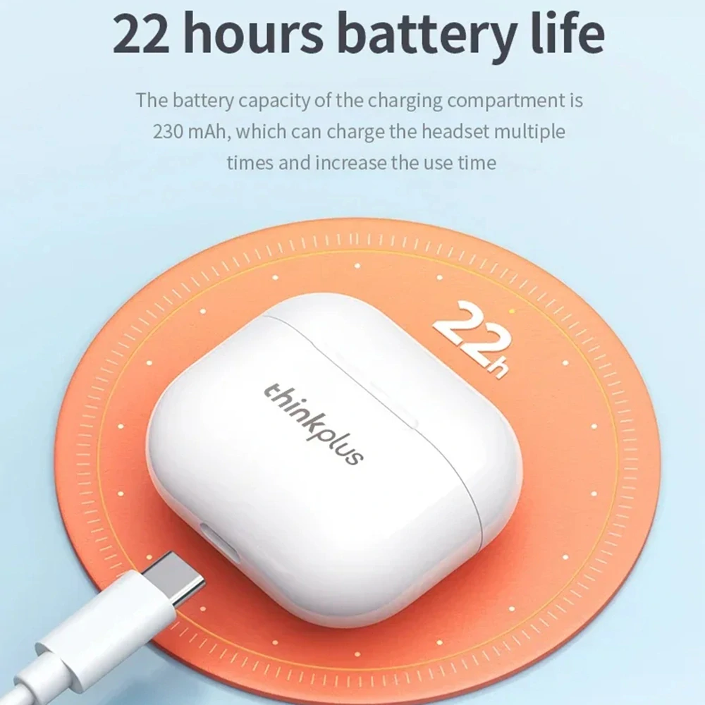 Lenovo - Wireless Earbuds ThinkPlus LivePods (LP40) - Bluetooth 5.0, Bezdrôtové, Half-In-Ear - biele