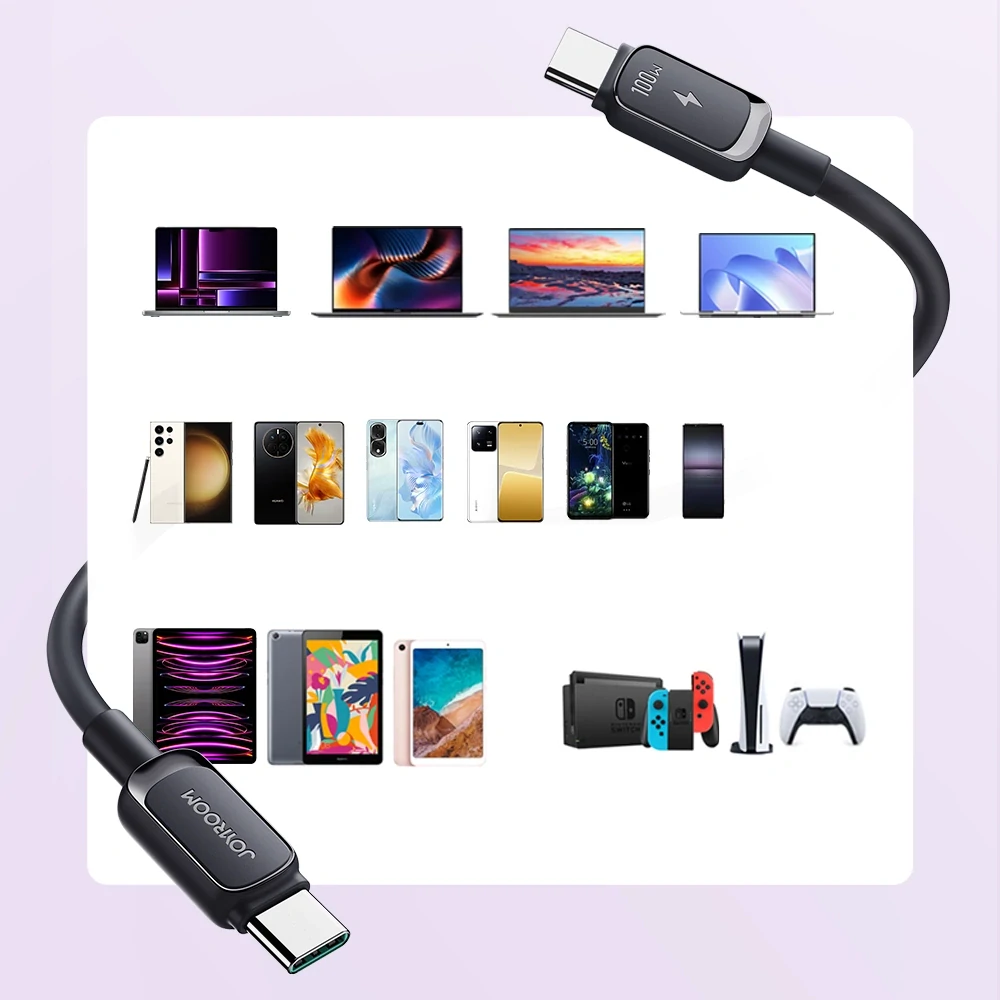 Joyroom A14 USB-C / USB-C Kábel 100W 1.2 m - čierny