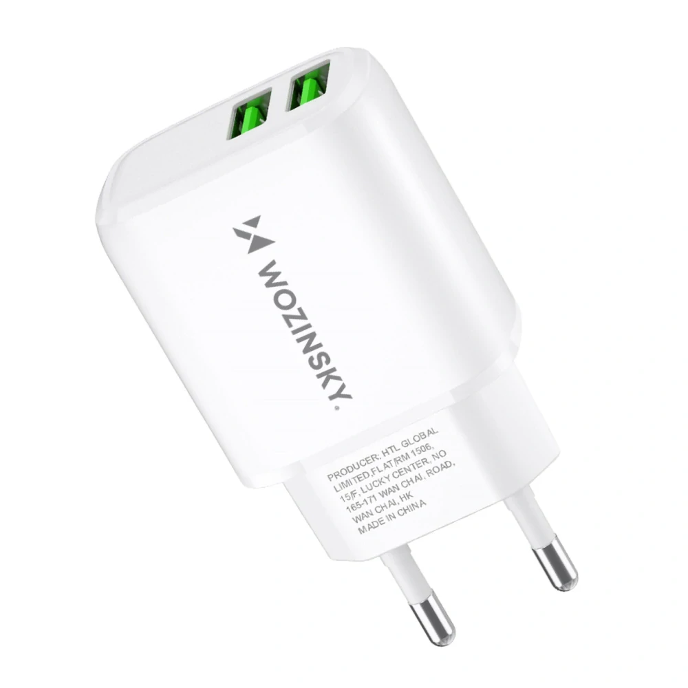 Wozinsky CUWCW 2.4A 2 x USB-A Nabíjaci adapter - biely