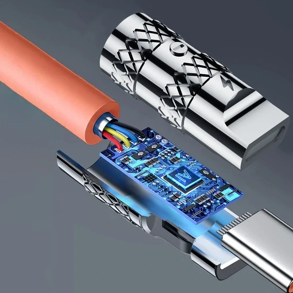 Dudao L24CL USB-C - Lightning zahnutý kábel - 180° rotation 30W 1m - oranžová