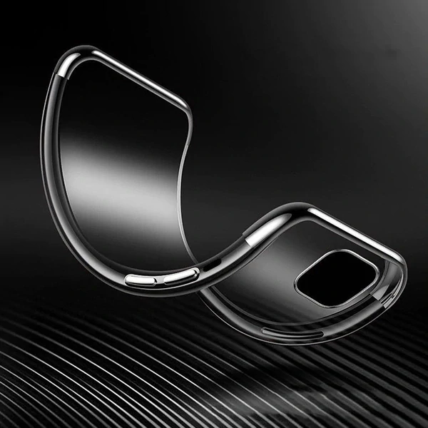 Clear Case Gel TPU Kryt s farebným rámom pre iPhone 12 Pro Max - black