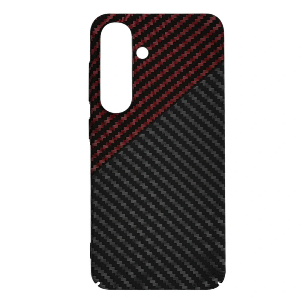 Techsuit - Carbonite FiberShell Kryt - Samsung Galaxy S25 - Red Vortex