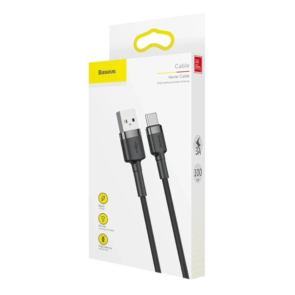 Baseus Cafule USB-A / USB-C QC 3.0 3A kábel 1 m - čierny