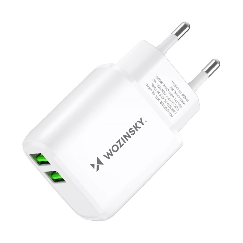 Wozinsky CUWCW 2.4A 2 x USB-A Nabíjaci adapter - biely