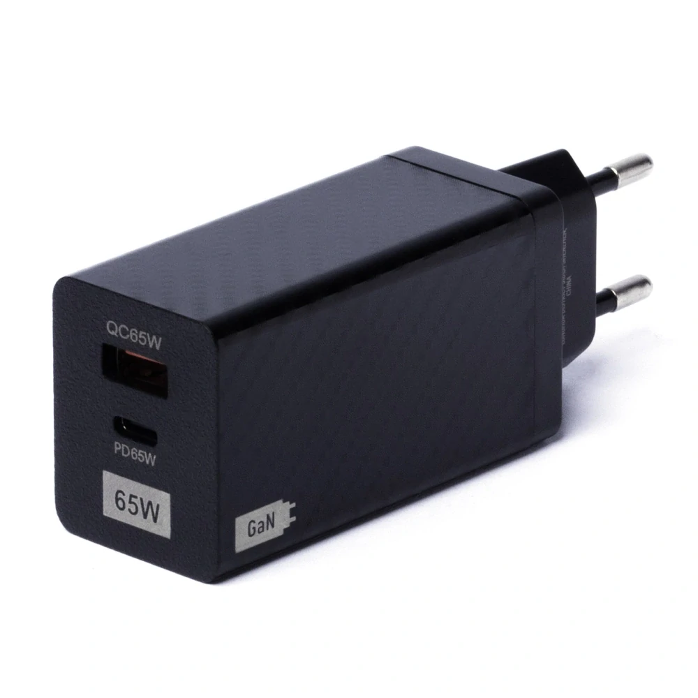 Wozinsky 65W GaN Nabijačka USB-A / USB C supports QC 3.0 PD čierna (WWCG01)