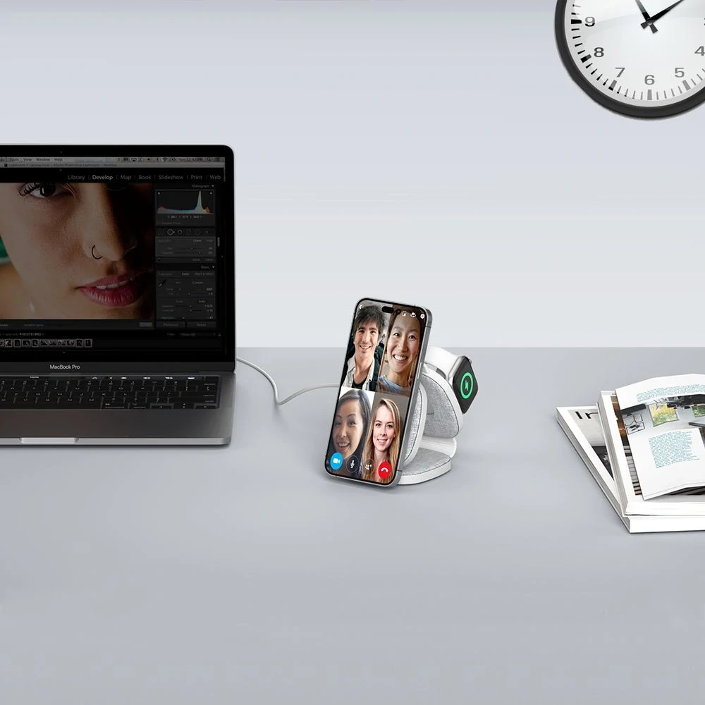 Tech-Protect QI15W-A32 3-in-1 Indukčná nabíjačka s MagSafe pre Smartphone / Apple Watch / AirPods