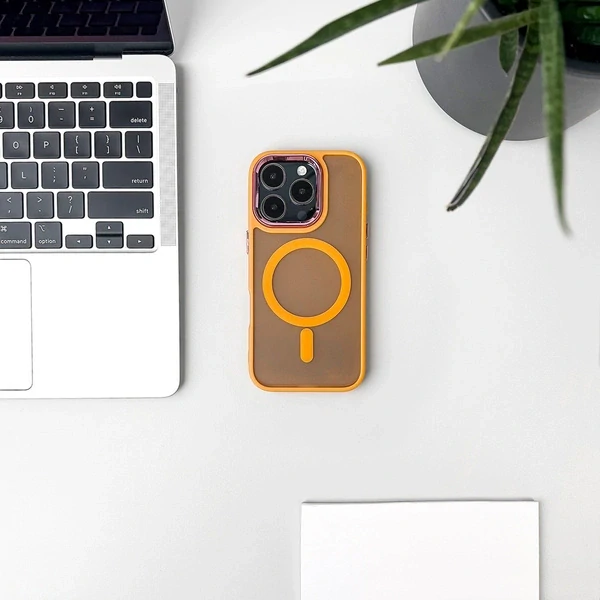 Puzdro Magnetic Collection MagSafe iPhone 16 Pro – oranžové