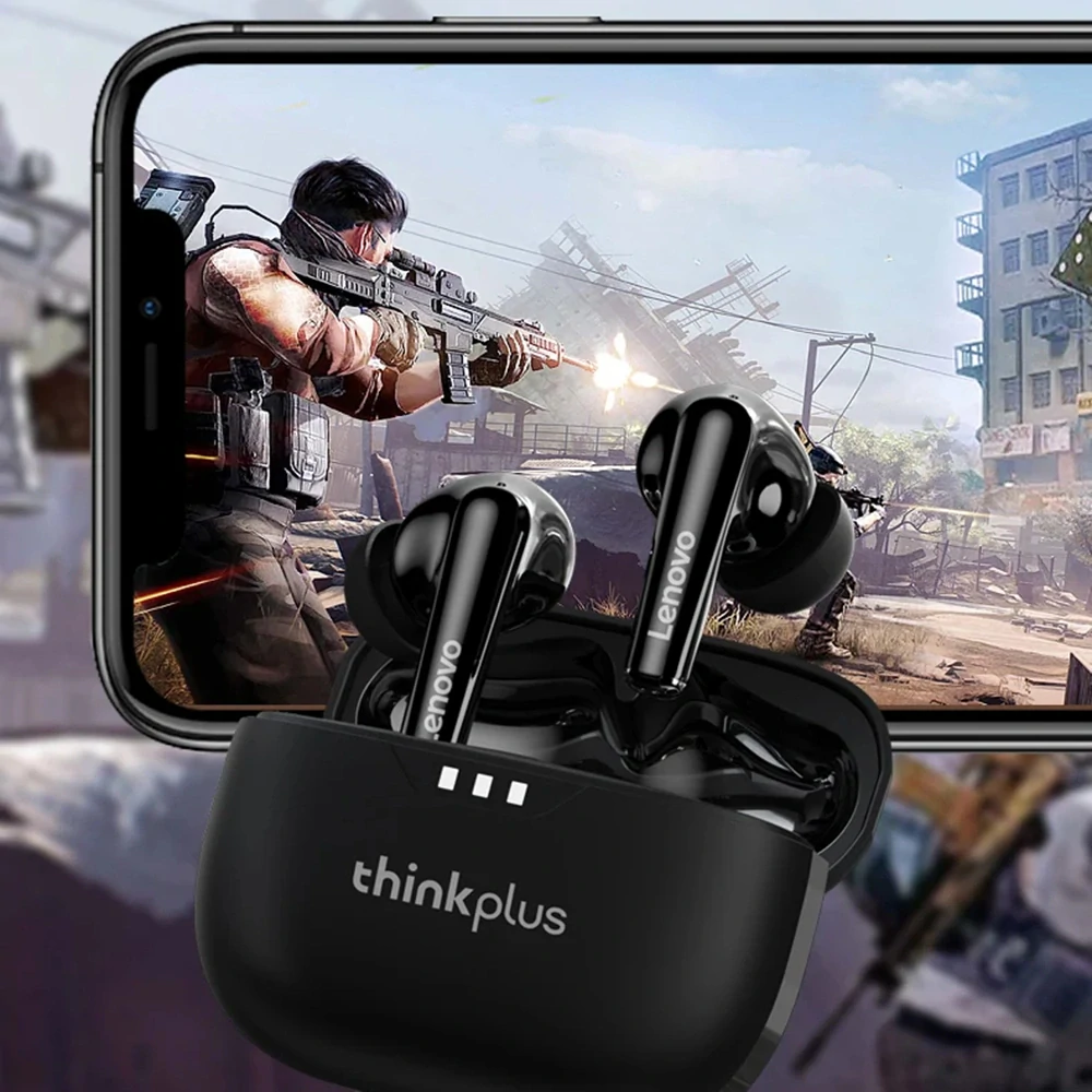 Lenovo - Bezdrôtové slúchadla (LP3 Pro) - Bluetooth 5.0, Noise Cancelling, Power Display - čierné