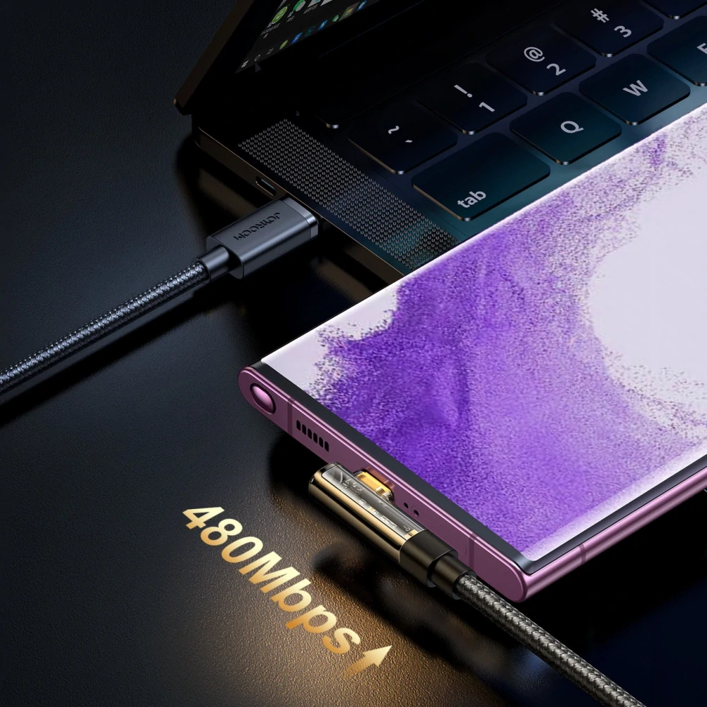 Joyroom Angle Gaming Kábel S-CC100A6 USB-C / USB-C 100W 1.2m - čierny