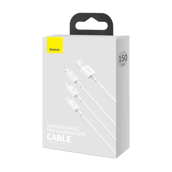 Baseus Superior Series USB-A - USB-C / Lightning / micro USB 3.5A kábel1m