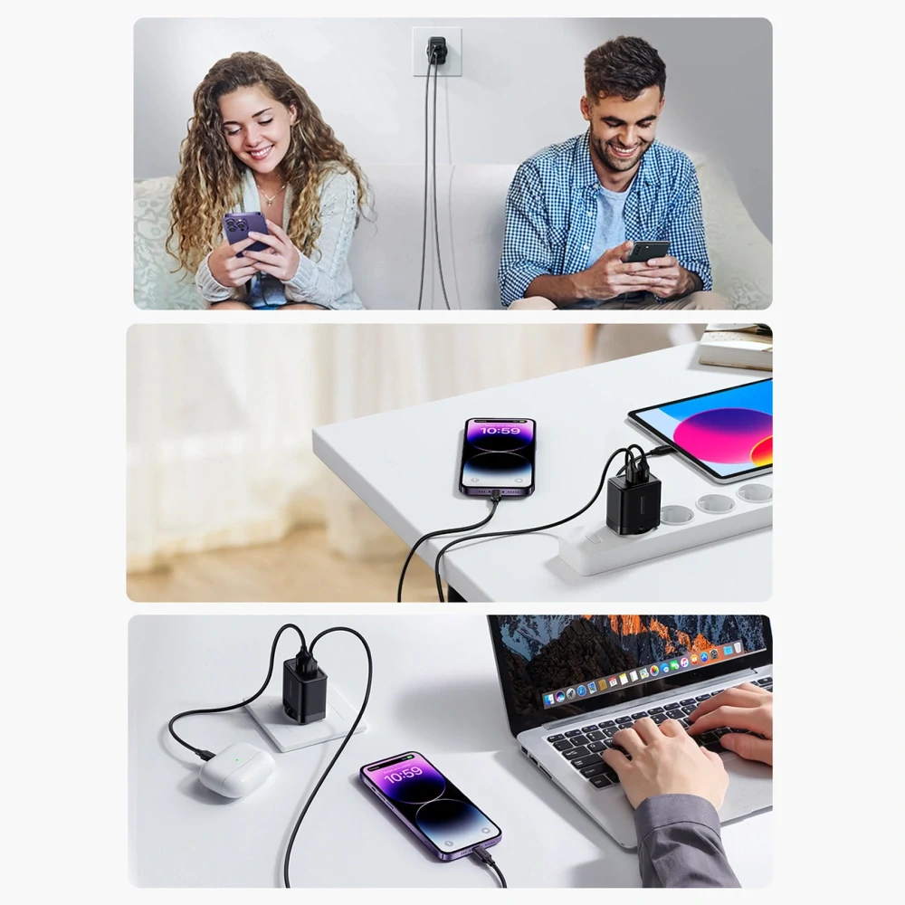 Joyroom JR-TCN01 2xUSB-A 12W 2.4A Nabijaci Adapter - čierny