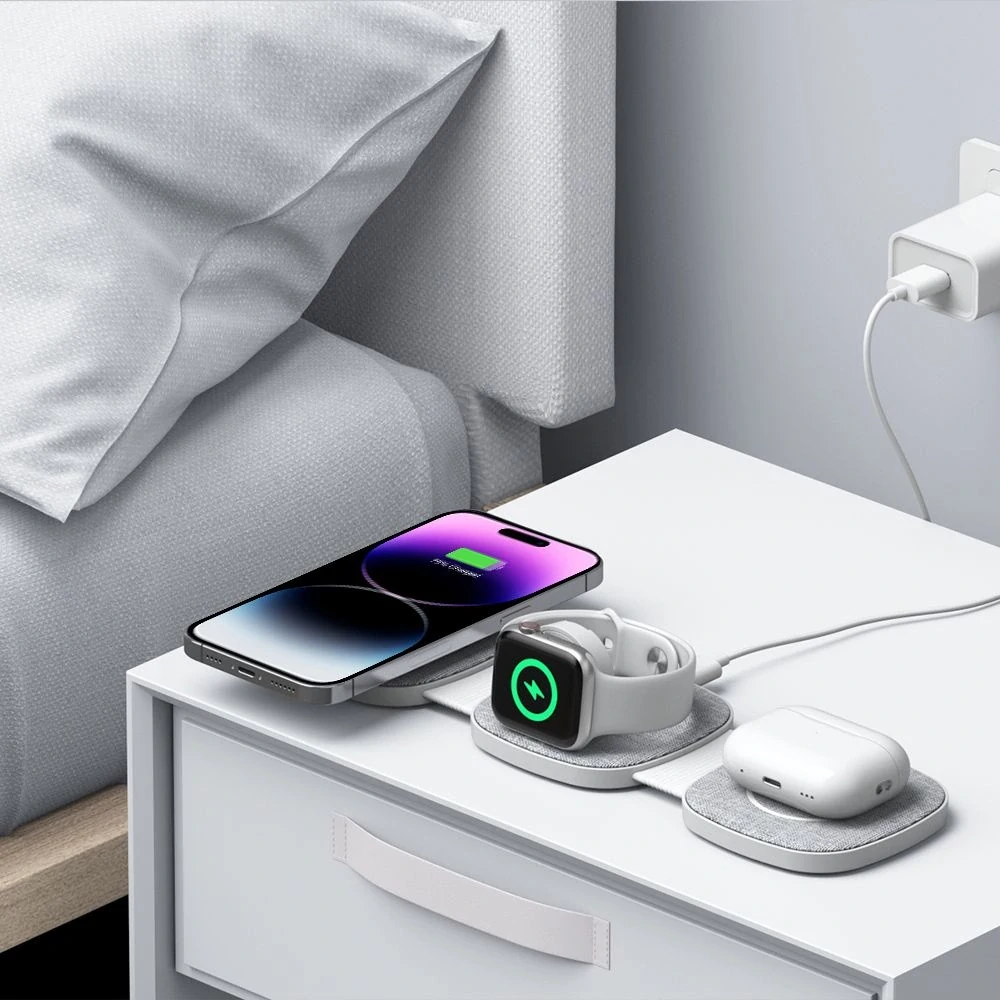 Tech-Protect QI15W-A32 3-in-1 Indukčná nabíjačka s MagSafe pre Smartphone / Apple Watch / AirPods
